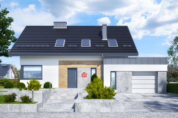  Projekt domu przy Modrzewiowej 15 (KRK1516) - projekt domu parterowego z poddaszem - Zdjęcie 2