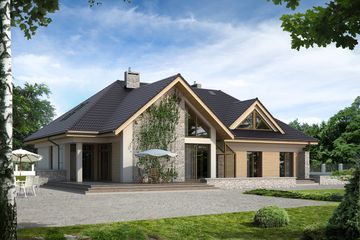  Projekt domu Bazalt (BSA1663) - projekt domu parterowego z poddaszem - Zdjęcie 3