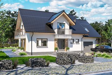 Projekt domu Ajaks Max (WOE1120) - projekt domu parterowego z poddaszem - Zdjęcie 2