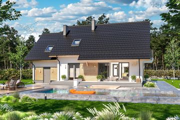  Projekt domu Ajaks Max (WOE1120) - projekt domu parterowego z poddaszem - Zdjęcie 3