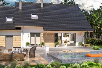  Projekt domu Ajaks Max (WOE1120) - projekt domu parterowego z poddaszem - Zdjęcie 4