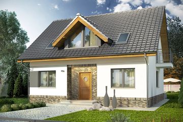  Projekt domu Tetris 2 (WRN1404) - projekt domu parterowego z poddaszem - Zdjęcie 1