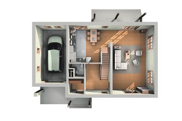  Projekt domu Modrak - murowana – ceramika (KRD1163) - projekt domu parterowego z poddaszem - Zdjęcie 3