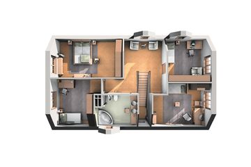  Projekt domu Modrak - murowana – ceramika (KRD1163) - projekt domu parterowego z poddaszem - Zdjęcie 4