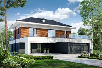 Projekt domu Alternatywny D35 (WWB1033) - projekt domu z pełnym piętrem - Zdjęcie 1