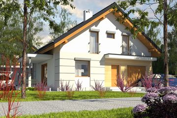  Projekt domu Nowinka V z garażem 1-st. [A] (WRF1919) - projekt domu parterowego z poddaszem - Zdjęcie 1