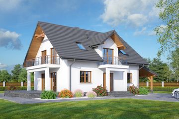  Projekt domu Zawojów plus k (KRP2189) - projekt domu parterowego z poddaszem - Zdjęcie 1