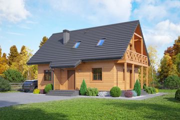  Projekt domu Zawoja 31 dws (KRP2191) - projekt domu parterowego z poddaszem - Zdjęcie 1