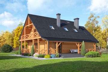  Projekt domu Milicz dw 8 (KRP2192) - projekt domu parterowego z poddaszem - Zdjęcie 2