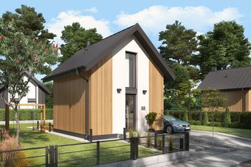  Projekt domu letniskowego Lido 3 A OC ocieplony, letniskowy na zgłoszenie do 35m2 (SLN2568) - projekt domu letniskowego parterowego - Zdjęcie 2