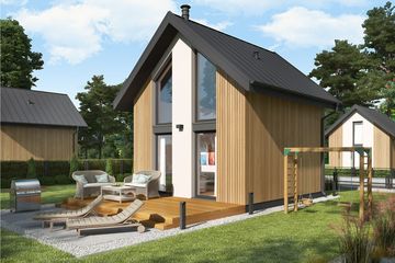  Projekt domu letniskowego Lido 3 A OC ocieplony, letniskowy na zgłoszenie do 35m2 (SLN2568) - projekt domu letniskowego parterowego - Zdjęcie 1