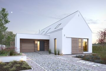  Projekt domu Z pomysłem 3 (WAW1104) - projekt domu parterowego z poddaszem - Zdjęcie 2
