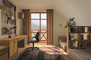 Projekt domu Saga - murowana – ceramika - parterowy z poddaszem dom o powierzchni 153,80 m², dach naczółkowy - ujęcie 9