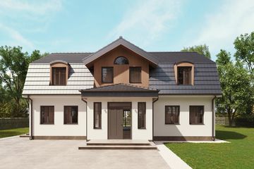  Projekt domu uA64 (WCB1077) - projekt domu parterowego z poddaszem - Zdjęcie 1