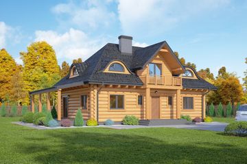  Projekt domu Chmielno dw (KRP2194) - projekt domu parterowego z poddaszem - Zdjęcie 1