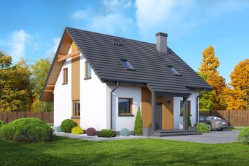  Projekt domu Stopnica 3 dws (KRP2197) - projekt domu parterowego z poddaszem - Zdjęcie 1