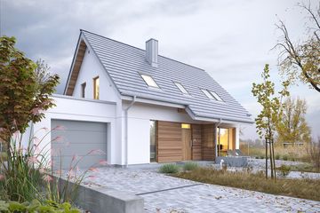  Projekt domu Przytulny 4A (WAW1105) - projekt domu parterowego z poddaszem - Zdjęcie 2