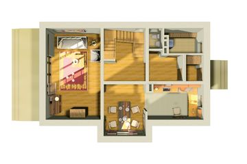  Projekt domu Supełek - murowana – beton komórkowy (KRD1217) - projekt domu parterowego z poddaszem - Zdjęcie 8