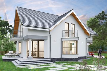  Projekt domu Tukan - szkielet drewniany lekki (KRD1238) - projekt domu parterowego z poddaszem - Zdjęcie 2