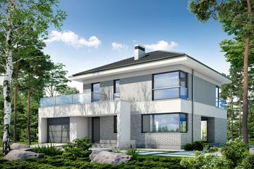  Projekt domu Modny D36 (WWB1034) - projekt domu z pełnym piętrem - Zdjęcie 1
