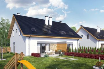  Projekt domu Azalia bez garażu bliźniak [B-BL2] (WRF1649) - projekt domu parterowego z poddaszem - Zdjęcie 4