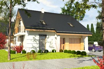  Projekt domu Nowinka VI z garażem 1-st. [A] (WRF1922) - projekt domu parterowego z poddaszem - Zdjęcie 1