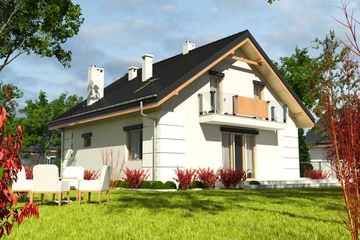  Projekt domu Nowinka VI z garażem 1-st. [A] (WRF1922) - projekt domu parterowego z poddaszem - Zdjęcie 2