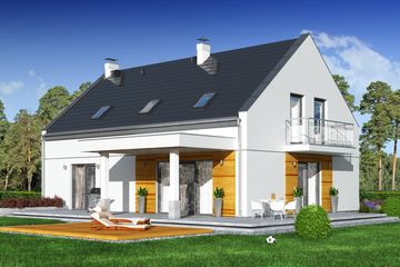  Projekt domu Bocian 3 z garażem 2-st. (WRL1053) - projekt domu parterowego z poddaszem - Zdjęcie 2