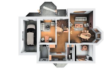  Projekt domu Wisienka - murowana – keramzyt (KRD2284) - projekt domu parterowego z poddaszem - Zdjęcie 8