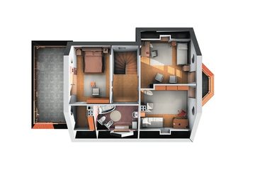  Projekt domu Wisienka - murowana – keramzyt (KRD2284) - projekt domu parterowego z poddaszem - Zdjęcie 9