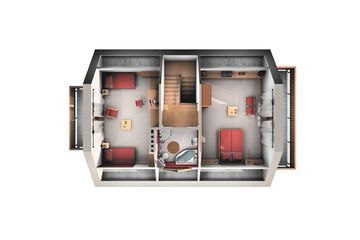  Projekt domu Fikus - murowana - klinkier (KRD2343) - projekt domu parterowego z poddaszem - Zdjęcie 8