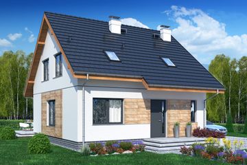  Projekt domu Jaskółka 3 bez garażu (WRL1054) - projekt domu parterowego z poddaszem - Zdjęcie 1