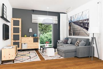  Projekt domu Nowinka VI z garażem i wiatą bliźniak [A1-BL1] (WRF1924) - projekt domu parterowego z poddaszem - Zdjęcie 5