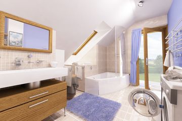  Projekt domu Nowinka VI z garażem 1-st. bliźniak [A-BL1] (WRF1925) - projekt domu parterowego z poddaszem - Zdjęcie 6