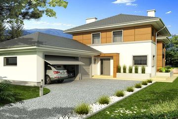  Projekt domu Sewilla Maxi D 3-garaże (WRD2737) - projekt domu z pełnym piętrem - Zdjęcie 1