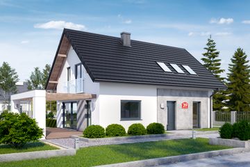  Projekt domu przy Alabastrowej 39 (KRK1519) - projekt domu parterowego z poddaszem - Zdjęcie 1