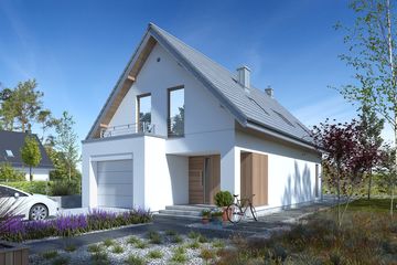  Projekt domu Miły 1 (WAW1106) - projekt domu parterowego z poddaszem - Zdjęcie 2