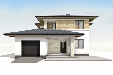  Projekt domu Cyprys 9 (BSA2165) - projekt domu z pełnym piętrem - Zdjęcie 1