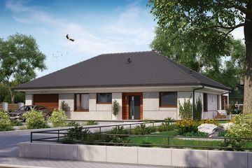  Projekt domu KA14 (PKT1023) - projekt domu parterowego - Zdjęcie 1