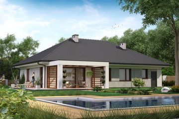  Projekt domu KA14 (PKT1023) - projekt domu parterowego - Zdjęcie 2