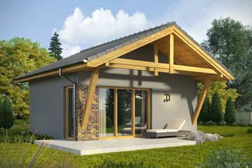  Projekt domu letniskowego Domek 3 (WRN1407) - projekt domu parterowego - Zdjęcie 1