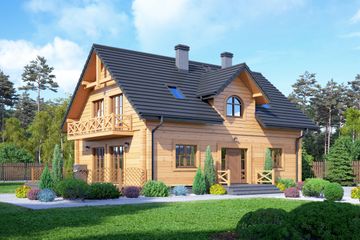  Projekt domu Żarnowiec 5dw (KRP2201) - projekt domu parterowego z poddaszem - Zdjęcie 1