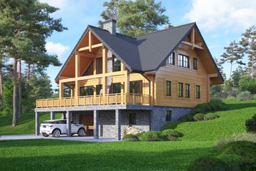  Projekt domu Tomaszewo średnie dw (KRP2202) - projekt domu parterowego z poddaszem - Zdjęcie 2