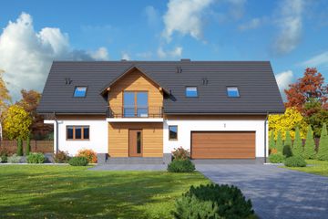  Projekt domu Tarnowo 22gg (KRP2203) - projekt domu parterowego z poddaszem - Zdjęcie 2