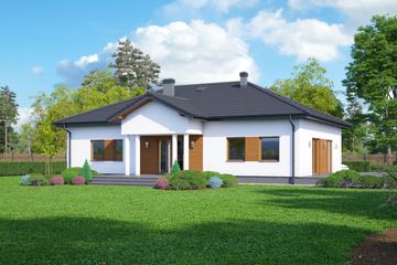  Projekt domu Arkadia 11 mb (KRP2204) - projekt domu parterowego - Zdjęcie 2