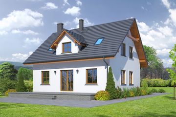  Projekt domu Brzezina nowa (KRP2207) - projekt domu parterowego z poddaszem - Zdjęcie 2