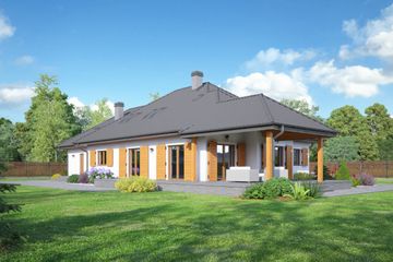  Projekt domu Dęborzyce 15 dwst (KRP2213) - projekt domu parterowego z poddaszem - Zdjęcie 2