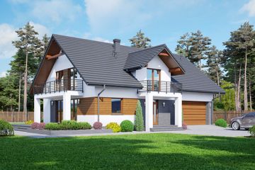  Projekt domu Batorowo m7 (KRP2215) - projekt domu parterowego z poddaszem - Zdjęcie 1