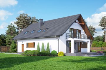  Projekt domu Batorowo m7 (KRP2215) - projekt domu parterowego z poddaszem - Zdjęcie 2