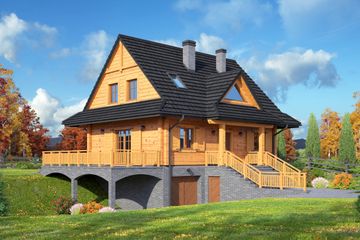  Projekt domu Jurgów 9 dw (KRP2219) - projekt domu parterowego z poddaszem - Zdjęcie 1